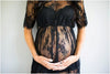 Floral Pattern Lace Maternity Dress