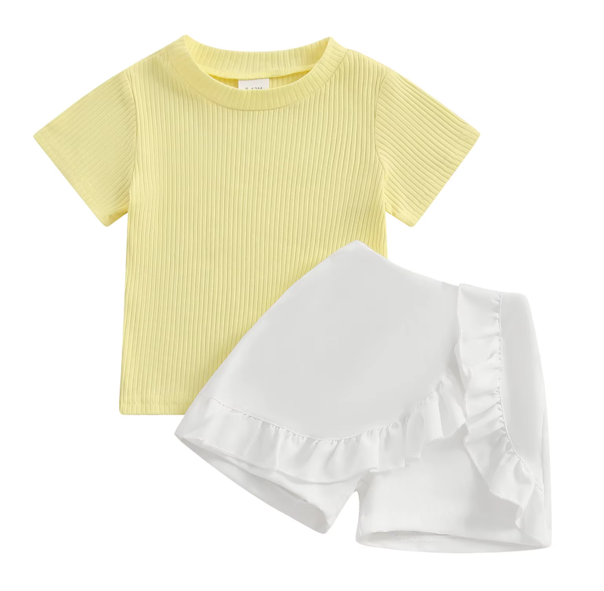 Faith Plain Polyester T-shirt and Ruffled Skorts