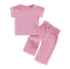 Cecilia Soft Plain Shirt and Bow Knot Pants Set