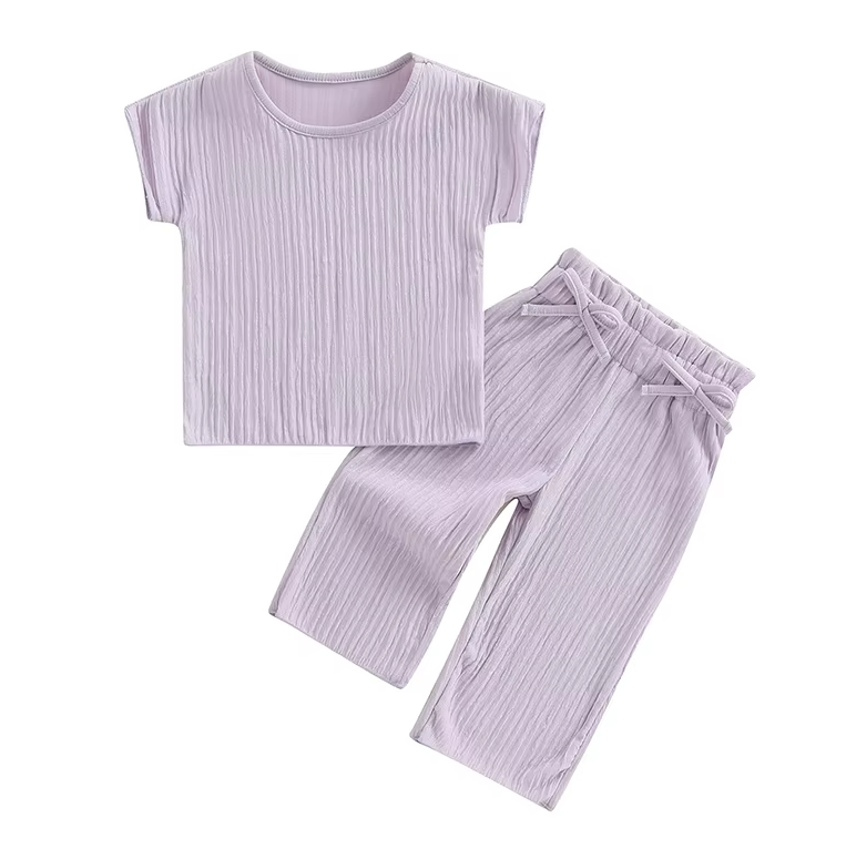 Cecilia Soft Plain Shirt and Bow Knot Pants Set