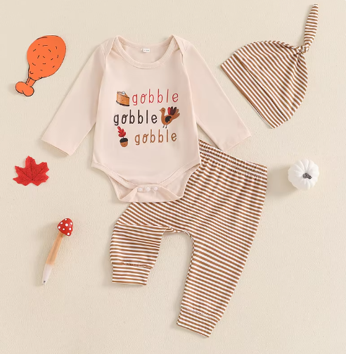 Matthew Gobble Printed  Thanksgiving Clothes Set