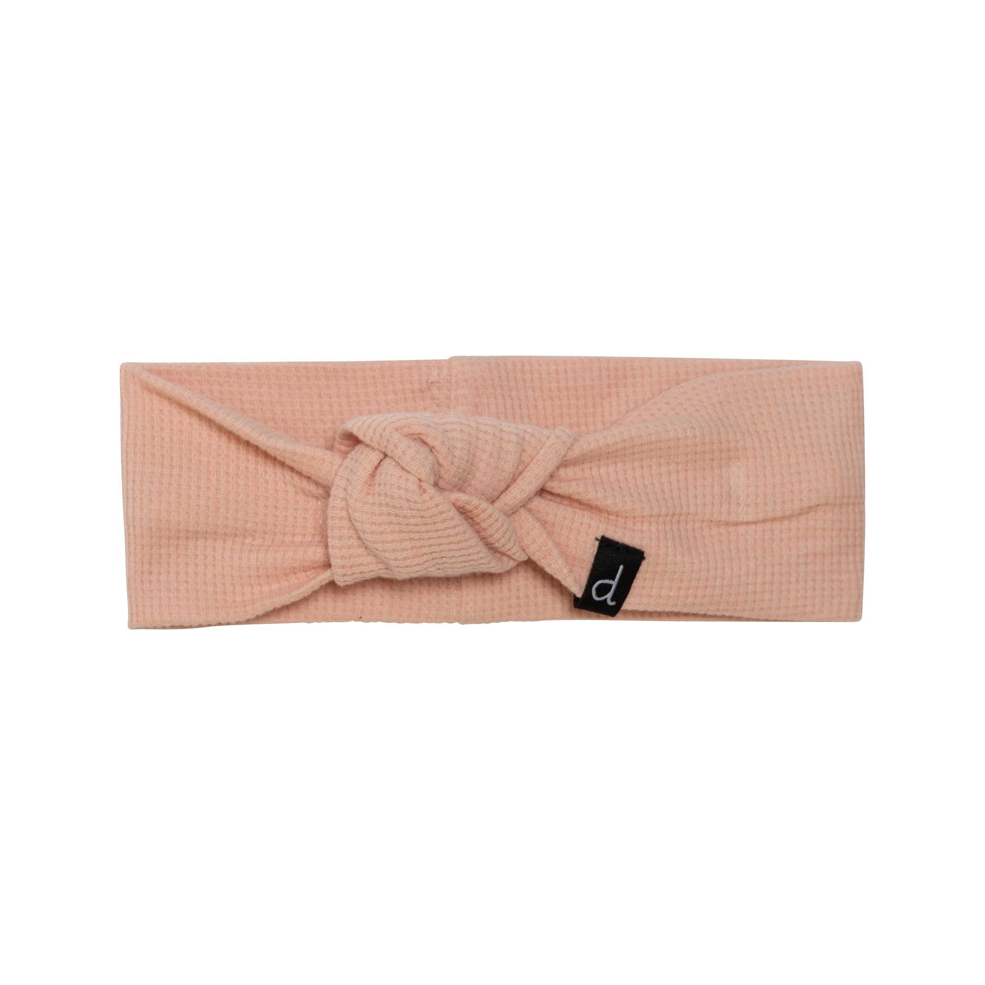 Waffle Cotton Knotted Headband Pink