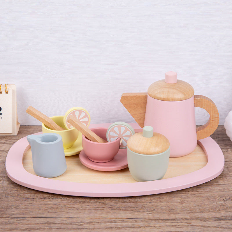 Wooden Children's Play House Tea Set