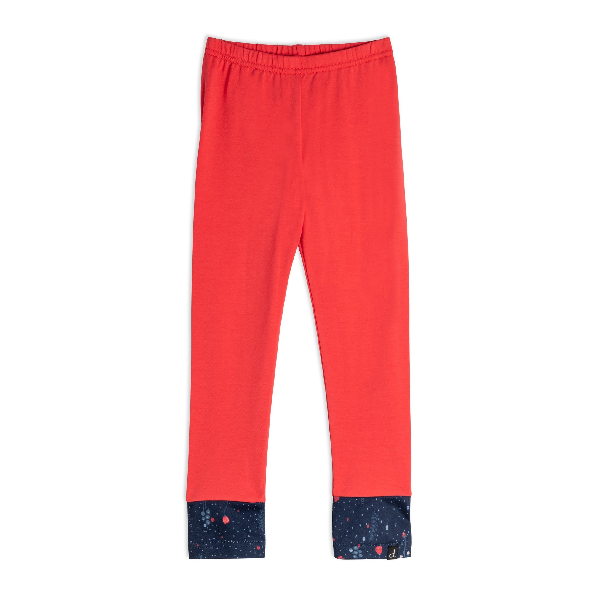 Cut And Sew Cotton Legging Red And Navy