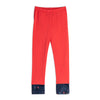 Cut And Sew Cotton Legging Red And Navy